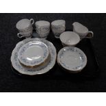 A tray of twenty-one piece Gainsborough bone china tea service