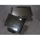 A Technica 15 inch lcd tv/dvd (no lead) together with a Bush 22 inch lcd tv/dvd with lead
