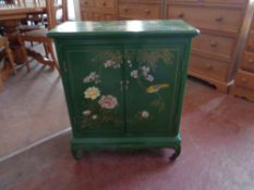 A Chinese style double door cabinet with bird and flower design CONDITION REPORT: