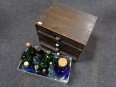 A box of antique bottles,