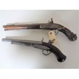 Two replica flintlock pistols