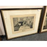 A monochrome Dendy Sadler print signed in pencil,