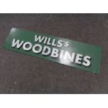 A hand painted metal sign "Wills Woodbines"