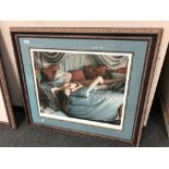 Douglas Hoffmann, nude reclining, limited edition colour print signed in pencil,