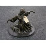 An Art Deco style bronze figure on marble plinth