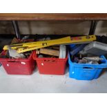 Three crates of power tools, hand tools,