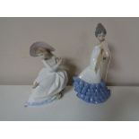 Two Nao figures of a girl and a Spanish dancer