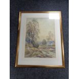 A Charles Frederick Allbon watercolour of a shepherd and sheep,