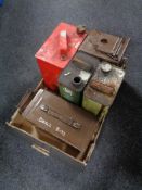 A box of two metal ammunition crates,