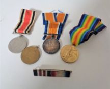 Three WWI medals together with one WWII medal - 203723 Pte J L Lindley, L N Lan,