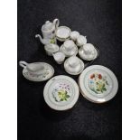 Thirty-three pieces of Spode floral patterned tea and dinner china