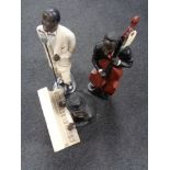 A three piece resin jazz band group