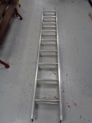 A set of aluminium extension ladders