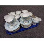 A tray of thirty-four pieces of Aynsley floral tea china