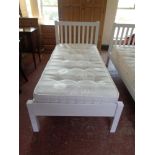 A 3' white bed frame with John Lewis Essentials collection interior