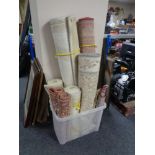 A box of seven assorted woolen rugs and runners