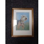 A framed Peter Hogarth signed limited edition print - Lakeland Terrier,