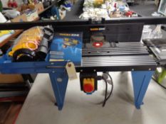 A Work Zone router table with accessories