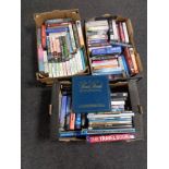 Three boxes of hardback and paperbacked books - Dr Who, novels,