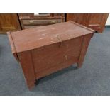 An antique painted pine chest