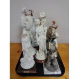 A tray of decorative ornamental modern figures,