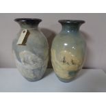Artic Interest : Unusual and attractive pair of 1930's vases,