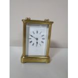 A brass cased carriage clock (no key)