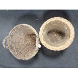 Two vintage wicker log baskets