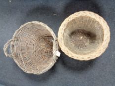 Two vintage wicker log baskets