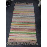 A striped rug,