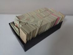 A box of a quantity of 20th century train tickets