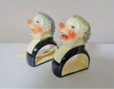 Legal Interest : Rare pair of 1930's Carlton ware novelty napkin rings,