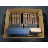 A box of hardback books; five Winston Churchill The Second World War volumes,