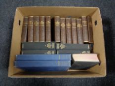 A box of hardback books; five Winston Churchill The Second World War volumes,