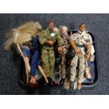 A tray of 1970's and other Matel action figures
