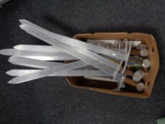 A box of reenactment swords