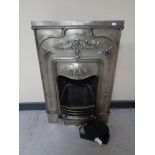 A chrome Art Nouveau style fire insert