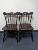 A pair of beech kitchen chairs