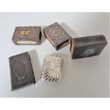 Four early twentieth century match cases and a vesta case (5)