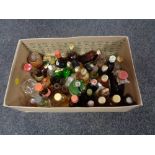 A box of a quantity of alcohol miniatures