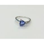 A silver tanzanite dress ring,