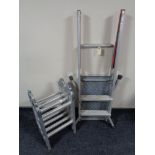 An aluminium folding decorating platform together with a folding multi function ladder