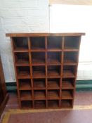 A set of sheesham wood cd shelves