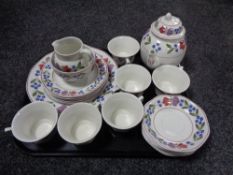 A tray of twenty-two piece Adams Old Colonial tea service