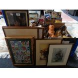 A quantity of framed pictures and prints, Frank Sherwin signed print 'Old Hastings',