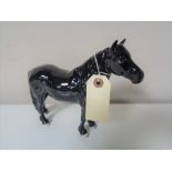 A Beswick black gloss horse