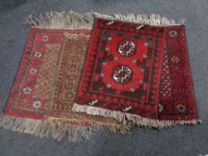 Four Afghan prayer mats