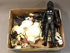 A collection of unboxed Star Wars action figures including Obi-Wan Kenobi, Anakin Skywalker,