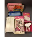 Sindy toys: Sindy's Bedside Table and Lamp, Camping Set and Sindy's Own Wardrobe.