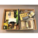 A large quantity of parts and accessories for model railway building; cabling, transfers,